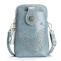 APHISON Small Crossbody Bags for Women, Lightweight Mini Cute Cell Phone Purse for Women with Tassel and Shining Butterfly