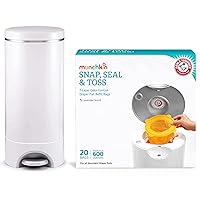 Munchkin Step Diaper Pail Powered by Arm & Hammer with Munchkin Arm & Hammer Diaper Pail Snap, Seal and Toss Refill Bags