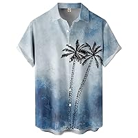 Men's Hawaiian Shirts Guayabera Shirts Casual Button Down Short Sleeve Linen Cotton Cuban Camp Beach Collared Shirts
