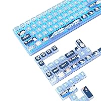 MAMBASNAKE 120 Keys PBT Pudding Keycaps Set,ASA Profile,Dye-Sublimation,ANSI US Layout for 61 68 87 98 104 108 Mechanical Keyboard,Compatible with Cherry Gateron Otemu Kailh MX Structure (Polar Bear)