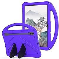 for Galaxy Tab S9 FE 5G Case Kids 10.9-inch, EVA Stand Handle Protective Cover for Samsung S9 FE/S9/S8/S7 Tablet Case, for Boy Girl, Purple