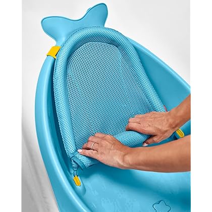 Skip Hop Baby Bath Tub, 3-Stage Smart Sling Tub, Moby, Blue