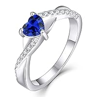 YL Engagement Ring 925 Sterling Silver with 5A Cubic Zirconia Criss Cross Infinity Solitaire Wedding Band Ring for Women Bride