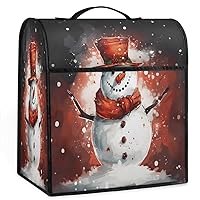 Christmas Scene with Snowman (8) Coffee Maker Dust Cover Mixer Cover with Pockets and Top Handle Toaster Covers Bread Machine Covers for Kitchen Cafe Bar Home Decor