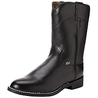JUSTIN Boots Mens Temple Black Pull On Cowboy Boot