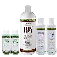 XL Chocolate Forte Hair Treatment for Coarse African Black Hispanic Dominican And All Types Of Hair Professional Salon Queratina Keratina Brasilera Tratamiento (XL SET)