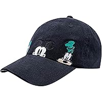 Disney Mickey Mouse Dad Hat, Cotton Adjustable Baseball Cap with Curved Brim