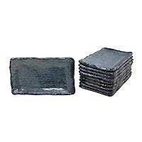 New (Amazon.co.jp Exclusive) Commercial Set Mino Ware Japanese Cafe Series Fuchi Thick Square Thousand Skewers Baking Dish, Indigo Snow Set of 10
