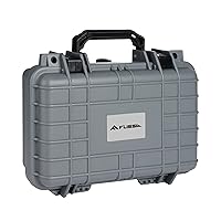 FLISSA 11.6 Inch Tactical Hard Gun Case Quality Approved Water & Shock Proof with Foam for Firearms, Optics, Accessories (Black & Grey)