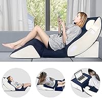 5PCs Bed Wedge Pillow Set, Memory Foam Orthopedic Pillows for After Surgery Waist, Back, Legs, Shoulders and Neck Pain Relief Comfortable Post Adjustable Pillow Set