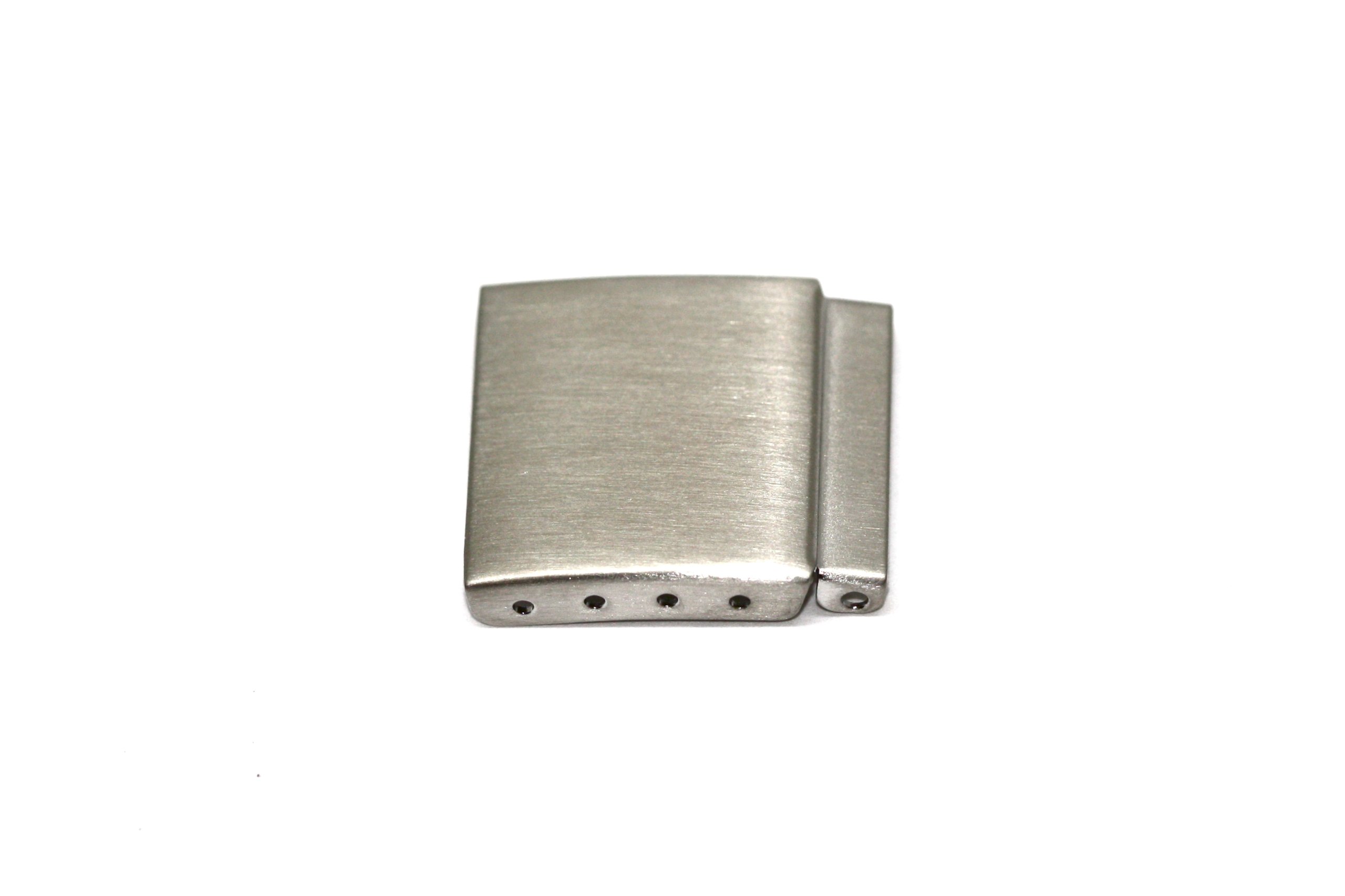 Cuir De Lyon 18MM Stainless Steel Silver Watch Band Bracelet Clasp Buckle Extender