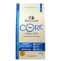 Wellness CORE Natural Grain-Free, High Protein Adult Dry Cat Food, Salmon and Herring Meal, Indoor Recipe, 5 Pound Bag