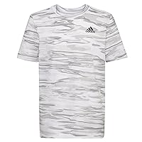 adidas Boys' Short Sleeve Cotton Allover Camo Bos Logo T-Shirt