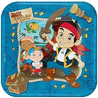 American Greetings Jake and the Neverland Pirates Party Supplies, Square Paper Dinner Plates (8-Count)