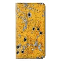 jjphonecase RW3528 Bullet Rusting Yellow Metal PU Leather Flip Case Cover for Samsung Galaxy S24 Plus