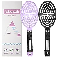 Hair Brush-2 Pack Curved Vented Hairbrush for Faster Blow Drying No Pulling Detangling Paddle Brushes for Women, Men Wet Dry Curly Thick Hair