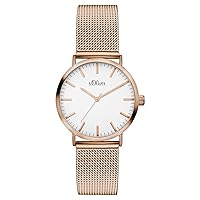 S.Oliver Women's Analogue Quartz Watch with Stainless Steel Strap 30 mm, rosé