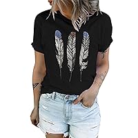 Women's Christmas Sweatshirts 2023 Fashion Casual Tops Printed Short Sleeve Shirts Round Neck Pullover, S-2XL