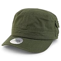 Trendy Apparel Shop XXL Big Head Oversize Flat Top Army Cap with Map Pocket