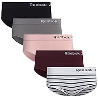 Reebok Women's Underwear Seamless Hipster Briefs (5 Pack)