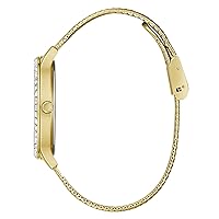 GUESS Ladies Dress Herringbone Mesh 38mm Watch – Silver-Tone Stainless Steel Case & Bracelet
