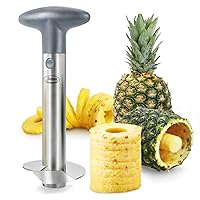 Pineapple Corer, [Upgraded, Reinforced, Thicker Blade] Newness Premium Pineapple Corer Remover, Stainless Steel Pineapple Core Remover Kitchen Tool with Sharp Blade for Diced Fruit Rings, Gray