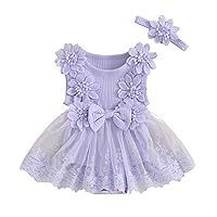 Baby Girl Summer Clothes Lace Romper Skirt Dress Outfits Sleeveless Flower Newborn Outfit 12 Month Outfit