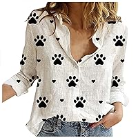 XJYIOEWT Womens Tops Dressy Casual with Pockets T-Shirt Shirt Womens Ladies Daisy Casual Loose Printing Tops Blouse Lon
