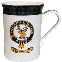 I LUV LTD China Coffee Mug Davidson Clan Crest Gold Rim Scottish Made