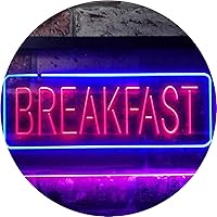 ADVPRO All Day Breakfast Café Dual Color LED Neon Sign Blue & Red 24