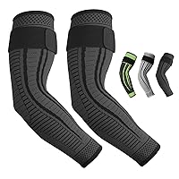 Elbow Support for Men and Women 2 Pack Antislip Elbow Brace Adjustable Elbow Sleeve Compression Arm Sleeve for Tennis Elbow, Golfers Elbow, Arthritis, Tendonitis, Joint Pain Relief (Black, Large)