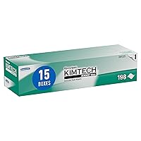 Kimtech 34133 Kimwipes Delicate Task Wipers, 1-Ply, 11 4/5 x 11 4/5, 198 Count (Pack of 15), White