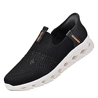 JACKSHIBO Mens Hands Free Slip ins Shoes | Slip On Walking Shoes for Men Arch Support | Comfort Lightweight Walking Sneakers with Memory Foam