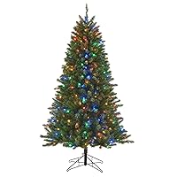 Honeywell 6 ft Pre-Lit Christmas Tree, Eagle Peak Pine Artificial Christmas Tree with 300 Color-Changing LED Lights, Xmas Tree with 927 PVC Tips,Tree Top Connector, UL Certified