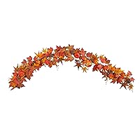 Nearly Natural 6ft. Autumn Maple Leaf, Pumpkin, Gourd and Berry Artificial Fall Garland