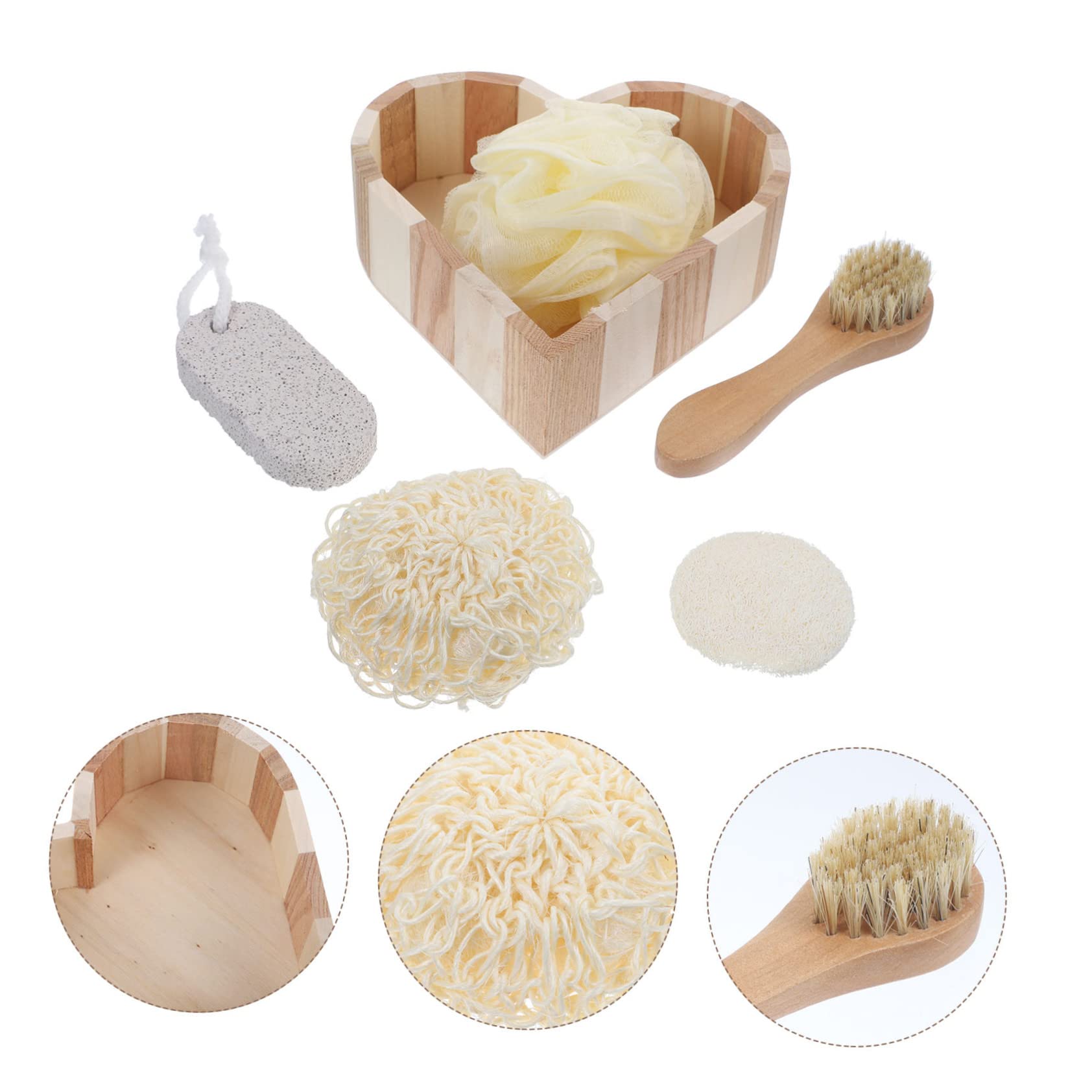 BESTOYARD 5 Sets Bath Set Foot Spa Kit Sand Off Mitt Body Scrub Gloves Shower Brush Body Bathing Gloves Brushing Dry Brush Bath Accessories Bathing Tools Body Exfoliating Scrubber Sisal Mesh