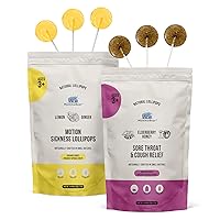 Organic All Natural Motion Sickness and Throat Relief Lollipops Get Well Soon Pack | Throat Soothing & Nausea Calming Honey Lollipops for Adults, Pregnant Women & Kids 3+ | Pack of 2 Bundle