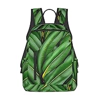 Banana Leaf Green print Lightweight Laptop Backpack Travel Daypack Bookbag for Women Men for Travel Work