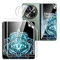 6-in-1 for Oneplus Open Screen Protector [2 Pack Inside and 2 Pack Front and 2 Pack Camera Lens Screen Protector] With Flexible Film High Clear No Bubbles for Oneplus open 5G Clear
