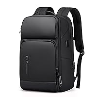 FENRUIEN 17 Inch Travel Backpack for Men, Expandable Water Resistant Computer Backpack with USB Port, Black Laptop Bag for Business/College/Work