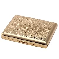 Tsubota Pearl 1-92129-41 Gold Arabesque Smoking Tool, 4.2 x 3.5 x 1.2 inches (10.6 x 9 x 3 cm), Casual Metal 20 Sticks (100 mm), Cigarette Case