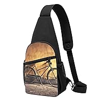 Sling Bag Crossbody for Women Fanny Pack Old Bicycle Chest Bag Daypack for Hiking Travel Waist Bag