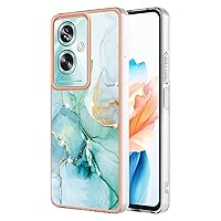 XYX Case Compatible with Oppo A79 5G, TPU Marble Slim Full-Body Stylish Shockproof Protective Cover, Jade Green