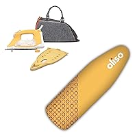 Oliso TG1600 Pro Plus 1800 Watt SmartIron with Auto Lift & Oliso Solemate Silicone Iron Soleplate Protector (Yellow) + Oliso Carry Bag for full-size irons + Oliso Ironing Board Cover (Yellow)