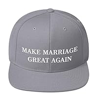 Make Marriage Great Again Hat (Embroidered Flat Bill Cap) Getting Married Bride Groom Gag Gift