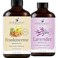 Lavender Essential Oil and Frankincense Essential Oil Set – Huge 4 Fl. Oz – 100% Pure and Natural Essential Oils – Premium Therapeutic Grade with Premium Glass Dropper