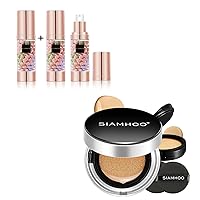 SIAMHOO One Step Face Primer Makeup Skin Tone Corrector Cream and SPF50+ CC Cream Foundation Full Coverage Lightweight Long-lasting Oil Control for All Skin Types Bundle