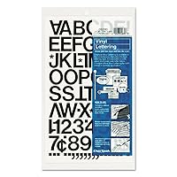 Chartpak 01030 Press-On Vinyl Letters & Numbers, Self Adhesive, Black, 1-Inch h, 88/Pack