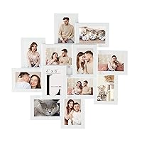 SONGMICS 4x6 Collage Picture Frames, 12-Pack Picture Frames Collage for Wall Decor, White Photo Collage Frame, Multi Picture Frame Set with Glass Front, Assembly Required