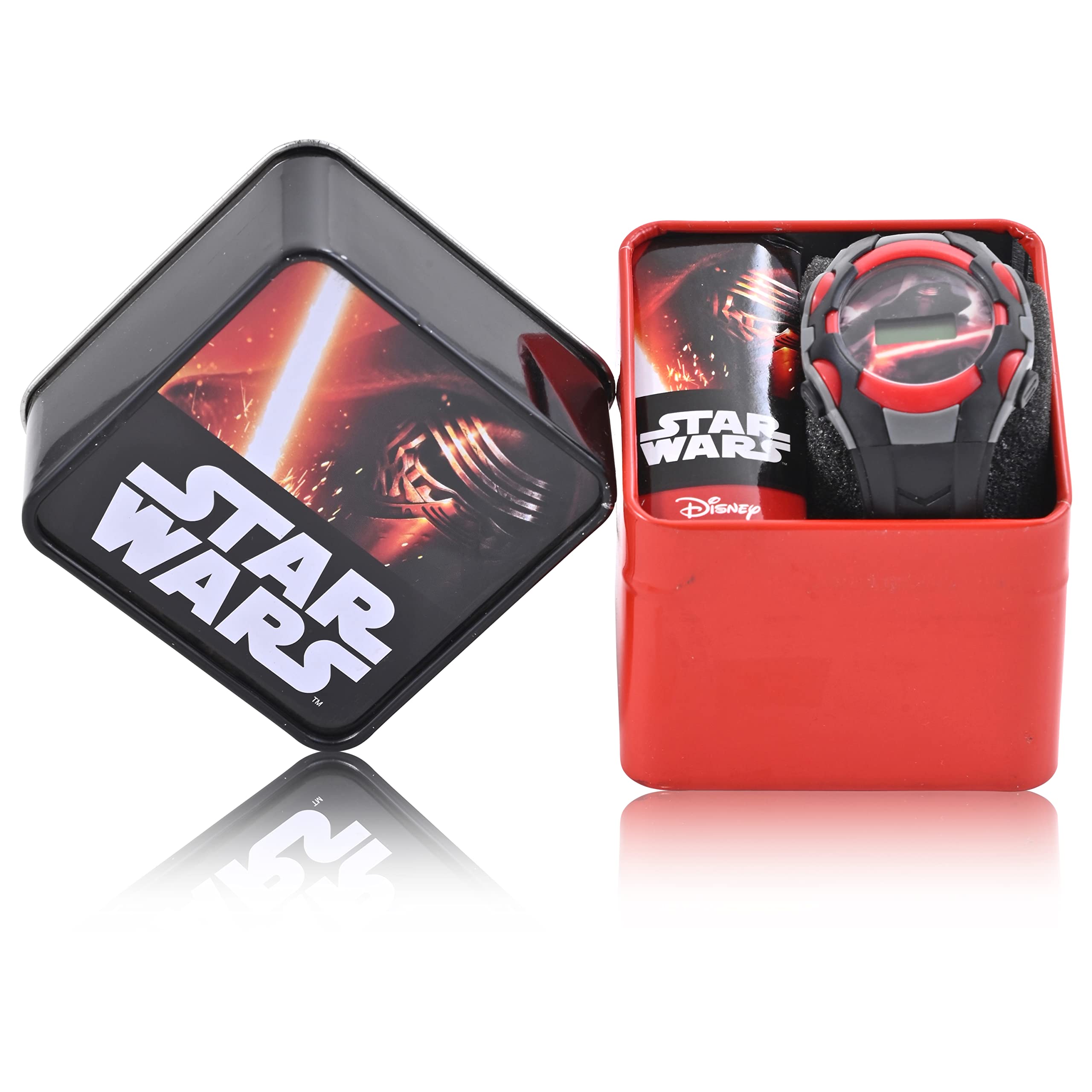 Accutime Lucasfilm Star Wars Force Awakens Kylo Ren Kids Digital Watch - LED Flashing Lights, LCD Watch Display, Kids, Boys Watch, Plastic Strap in Black (Model: SWM3018AZ)